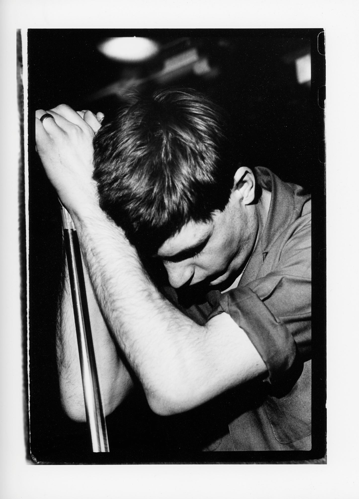 Ian Curtis Joy Division Moonlight Club London 1980 Factory Records Night silver gelatin darkroom print signed with blind stamp by Peter Anderson