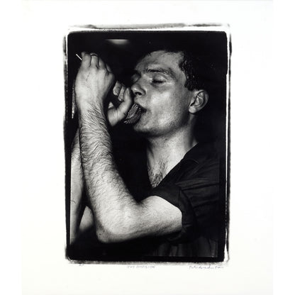 Ian Curtis Joy Division Moonlight Club London 1980 Factory Records Night silver gelatin darkroom print signed with blind stamp by Peter Anderson